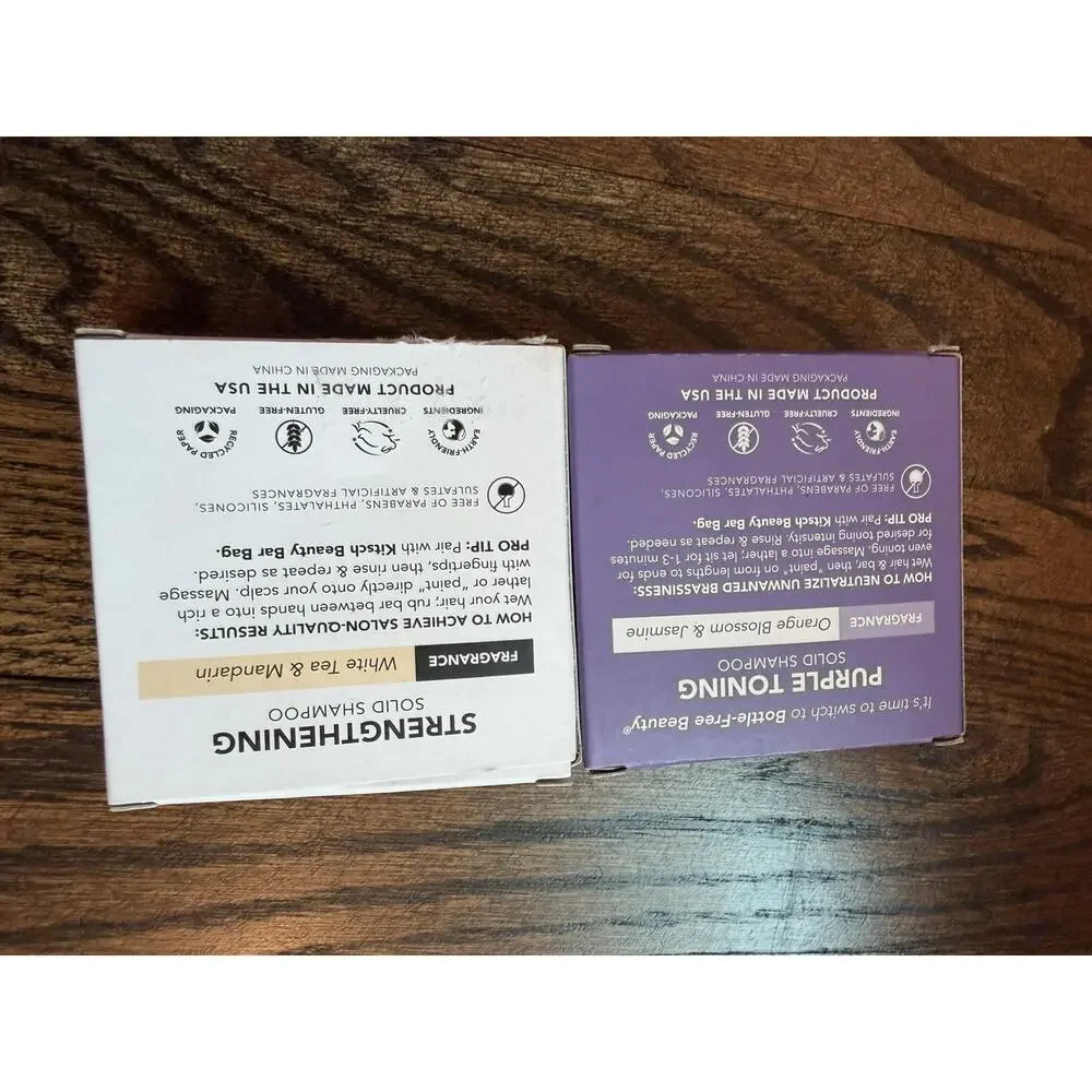 Kitsch Set Of 2 Shampoo Bars Purple & Rice Water Protein NIB NEW